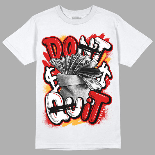 Dunk Low Gym Red DopeSkill T-Shirt Don't Quit Graphic - White 