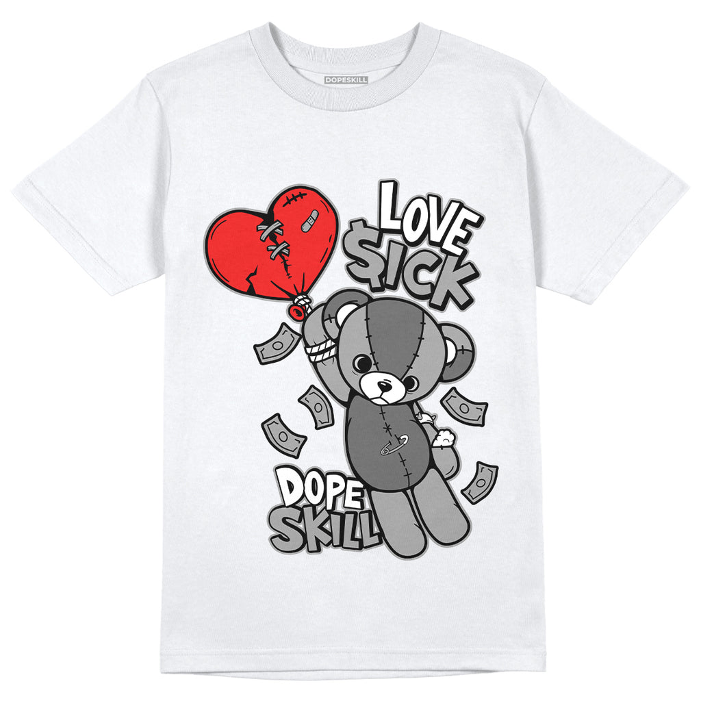 Jordan 9 Particle Grey DopeSkill T-Shirt Love Sick Graphic - White 