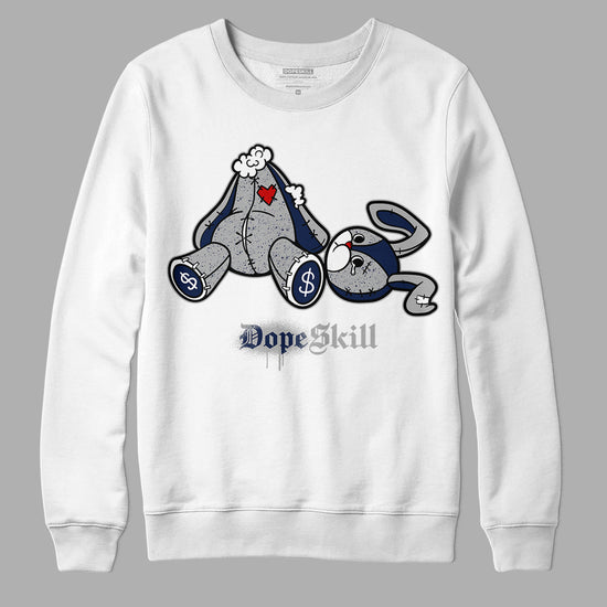 Midnight Navy 4s DopeSkill Sweatshirt Don’t Break My Heart Graphic - White