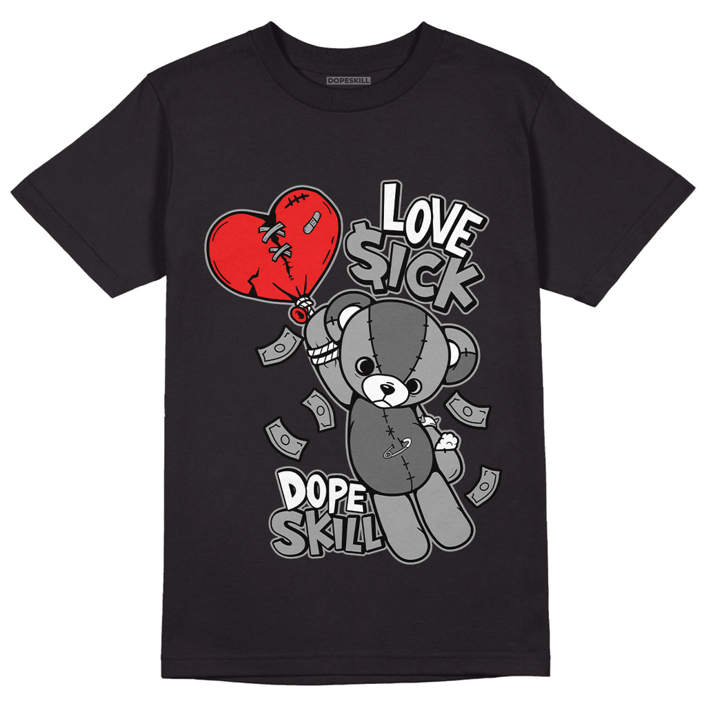 Jordan 9 Particle Grey DopeSkill T-Shirt Love Sick Graphic - Black