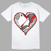 Fire Red 3s DopeSkill T-Shirt Heart Jordan 3 Graphic - White 