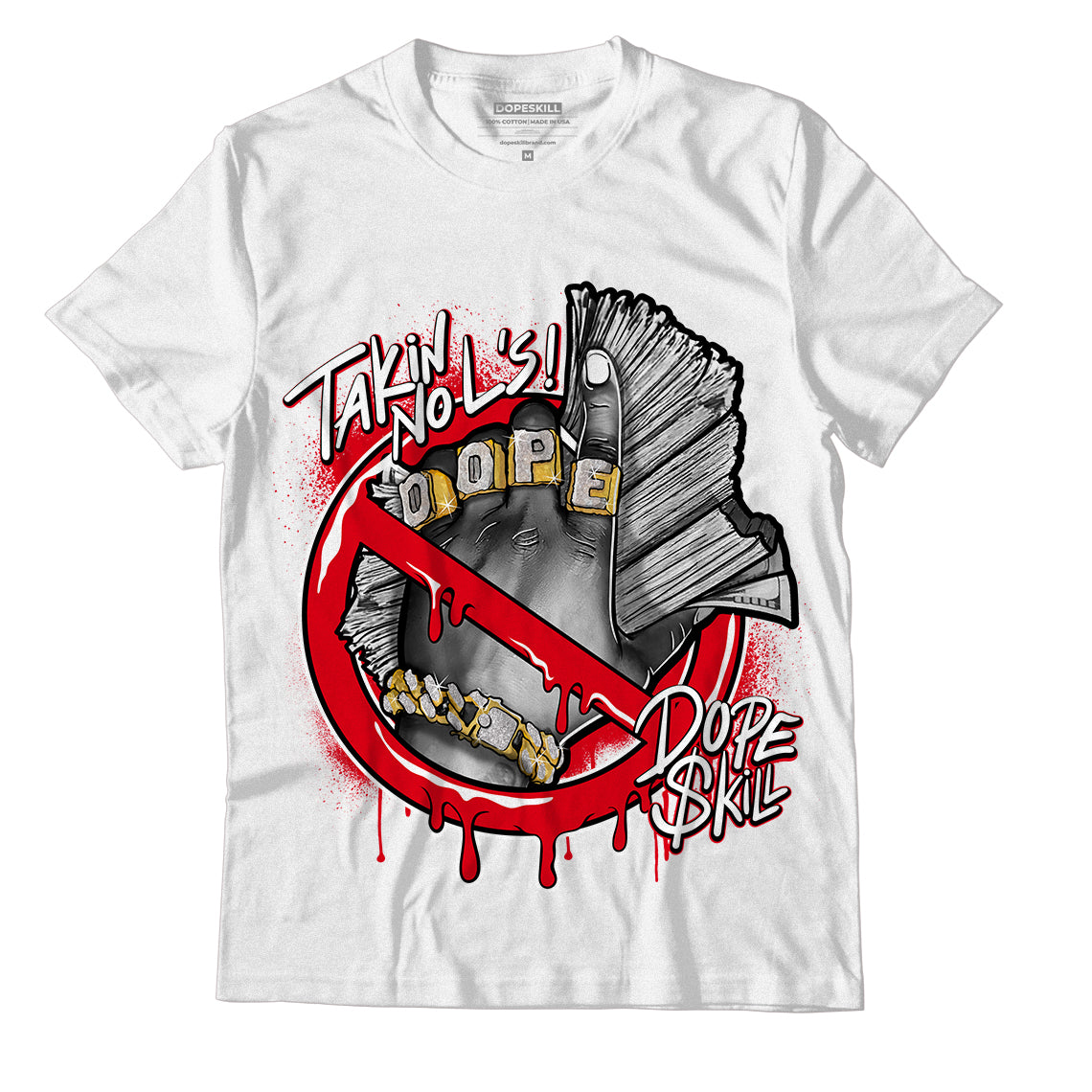 Jordan 1 Heritage DopeSkill T-Shirt Takin No L's Graphic - White