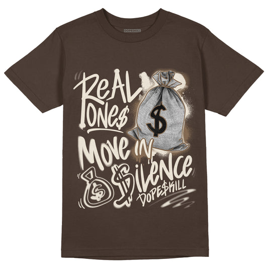 Jordan 1 Low OG “Reverse Mocha” DopeSkill Ridgerock T-shirt Real Ones Move In Silence Graphic