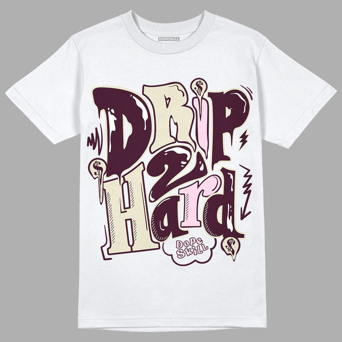 Dunk Low Night Maroon and Medium Soft Pink DopeSkill T-Shirt Drip Too Hard Graphic Streetwear - White 