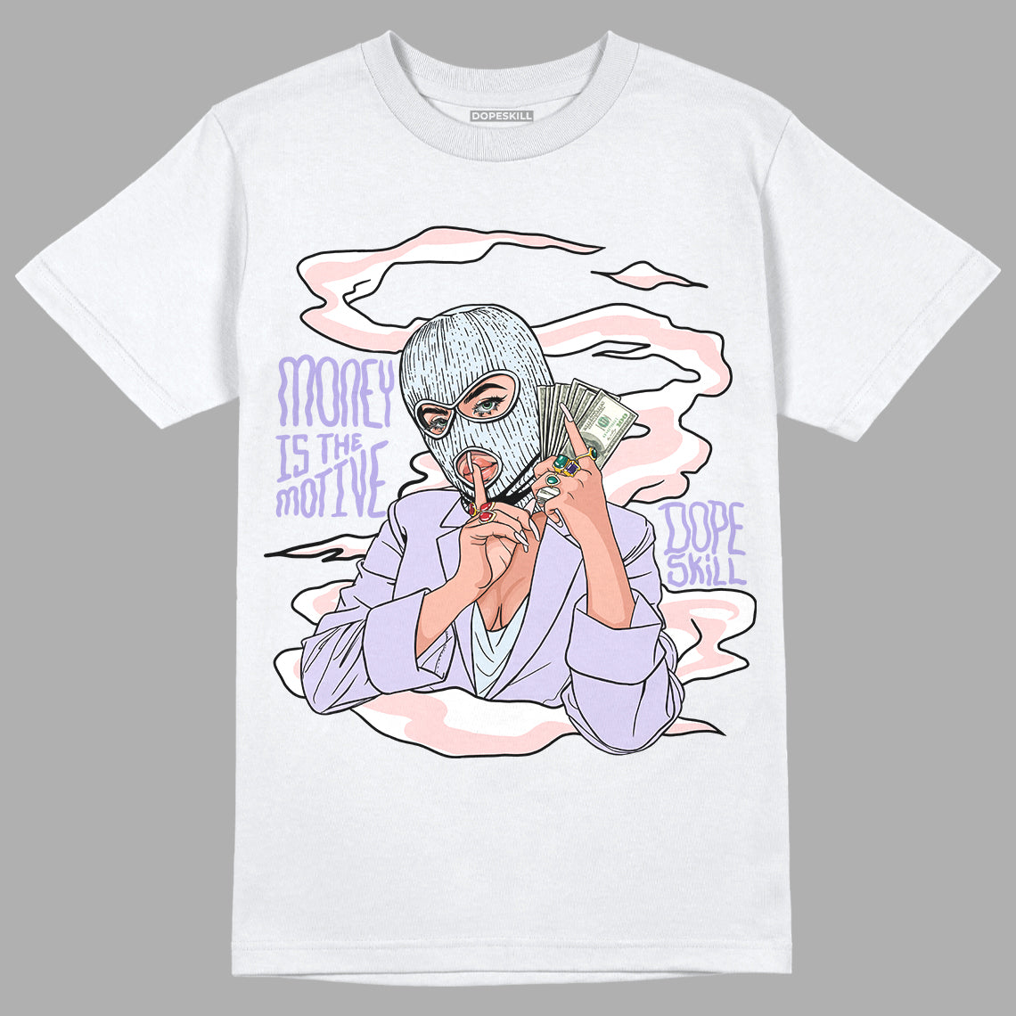 Easter Dunk Low DopeSkill T-Shirt Money Is The Motive Graphic - White 