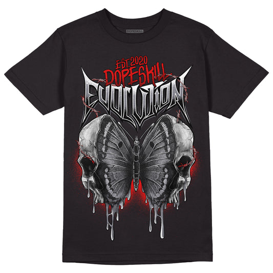 Fire Red 9s DopeSkill T-Shirt DopeSkill Evolution Graphic - Black 