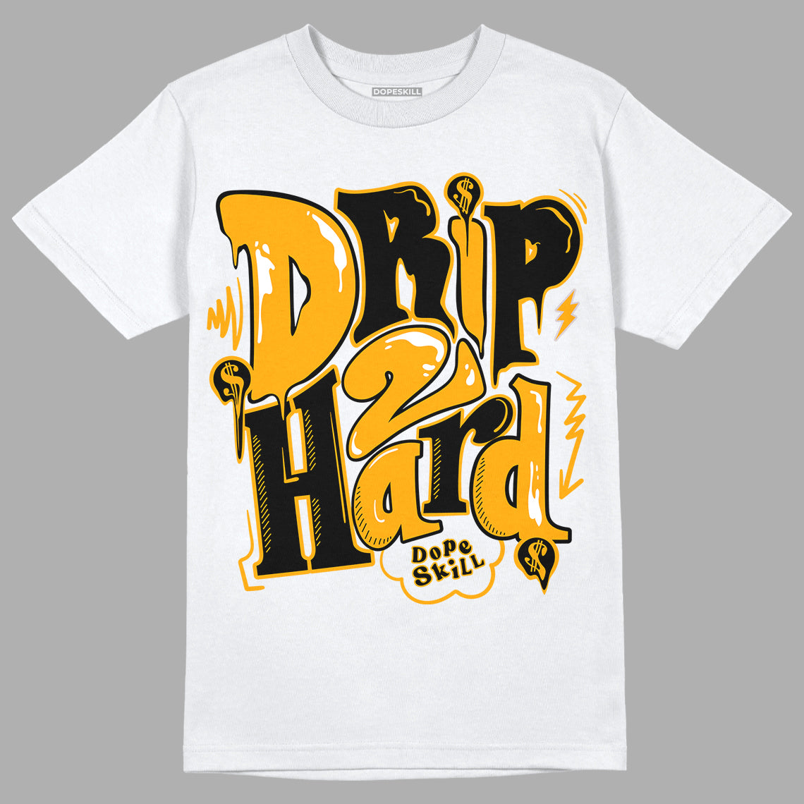 Black Taxi 12s DopeSkill T-Shirt Drip Too Hard Graphic - White 