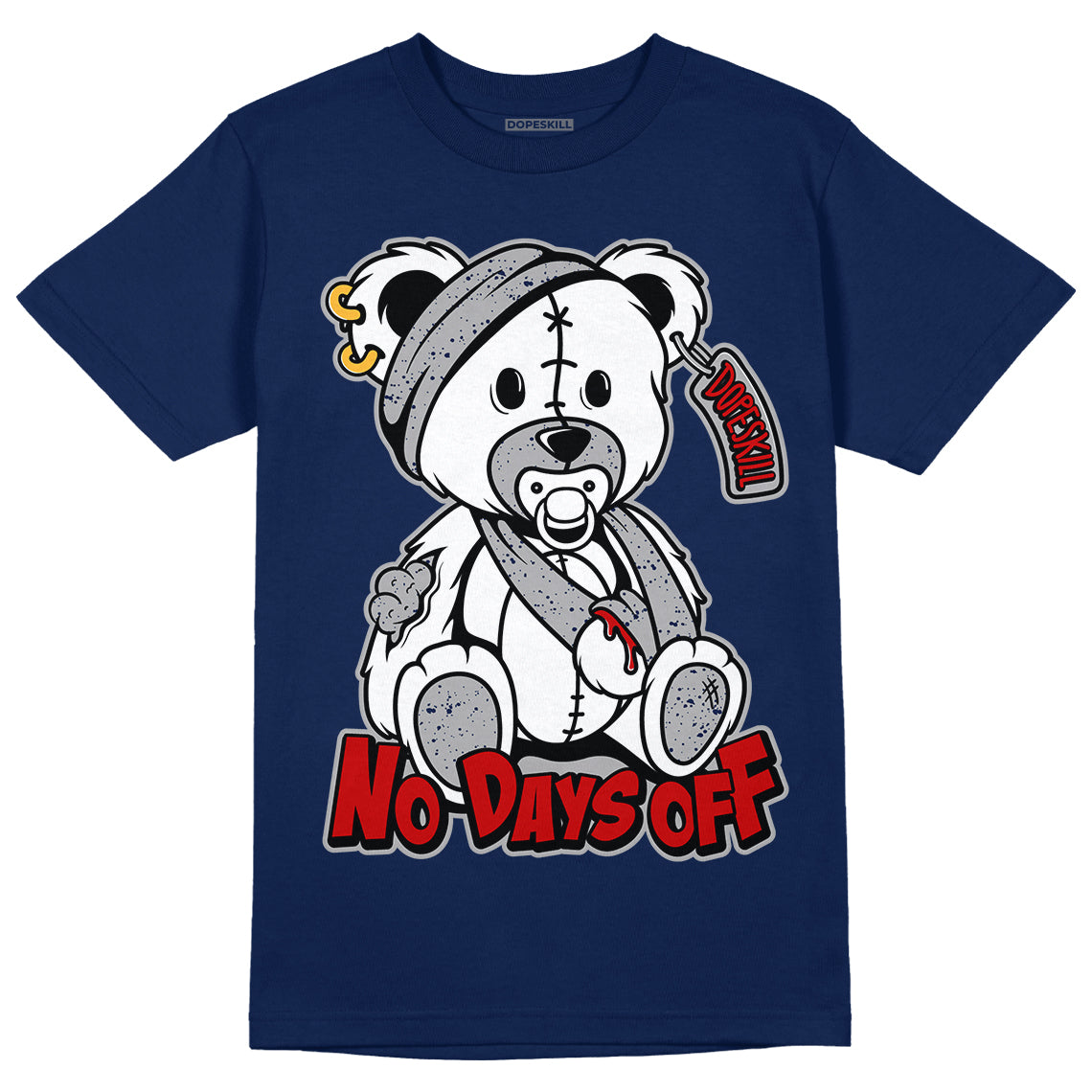 Midnight Navy 4s DopeSkill Midnight Navy T-shirt Hurt Bear Graphic