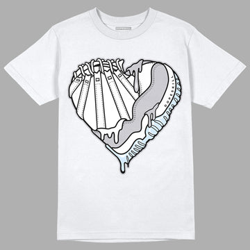 Jordan 11 Retro Low Cement Grey DopeSkill T-Shirt Heart Jordan 11 Graphic Streetwear - White