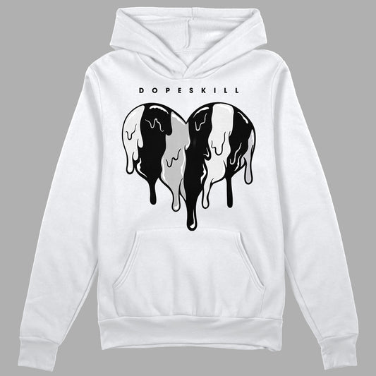 Black Metallic Chrome 6s DopeSkill Hoodie Sweatshirt Slime Drip Heart Graphic - White