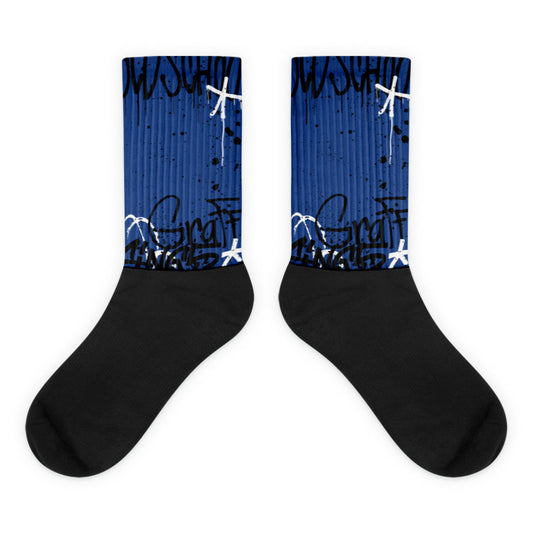Jordan 13 Brave Blue Dopeskill Socks ROMAN NUMERALS Graphic