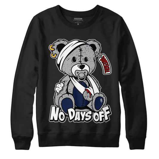 Midnight Navy 4s DopeSkill Sweatshirt Hurt Bear Graphic - Black