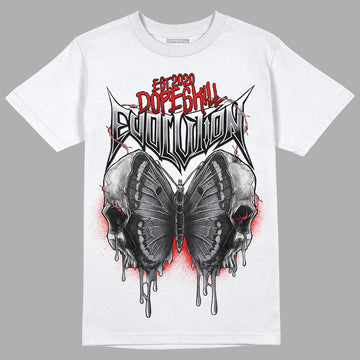 Fire Red 9s DopeSkill T-Shirt DopeSkill Evolution Graphic - White 