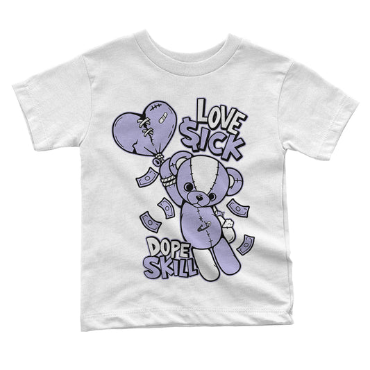 Pure Violet 11s Low DopeSkill Toddler Kids T-shirt Love Sick Graphic