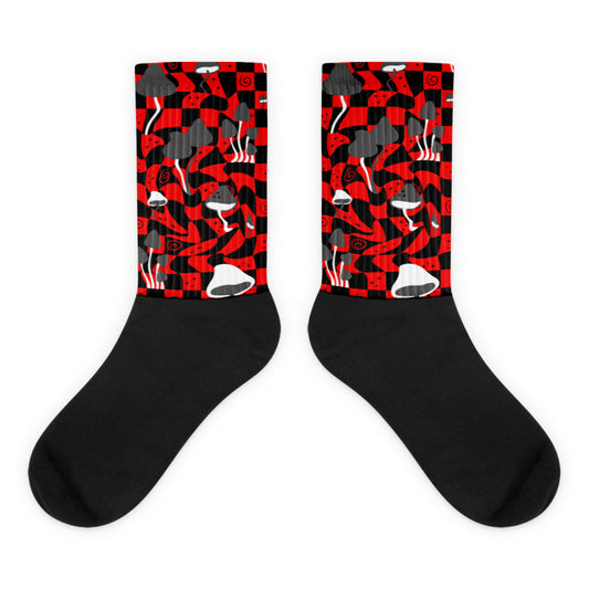 Mushroom Sublimated Socks Match AJ 9 Chile Red