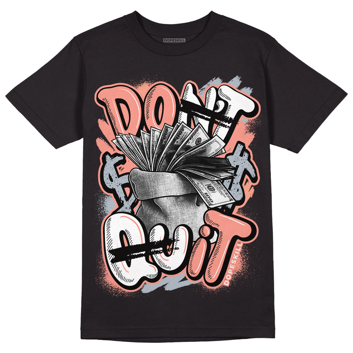 DJ Khaled x Jordan 5 Retro ‘Crimson Bliss’ DopeSkill T-Shirt Don't Quit Graphic Streetwear- Black 