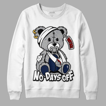 Midnight Navy 4s DopeSkill Sweatshirt Hurt Bear Graphic - White