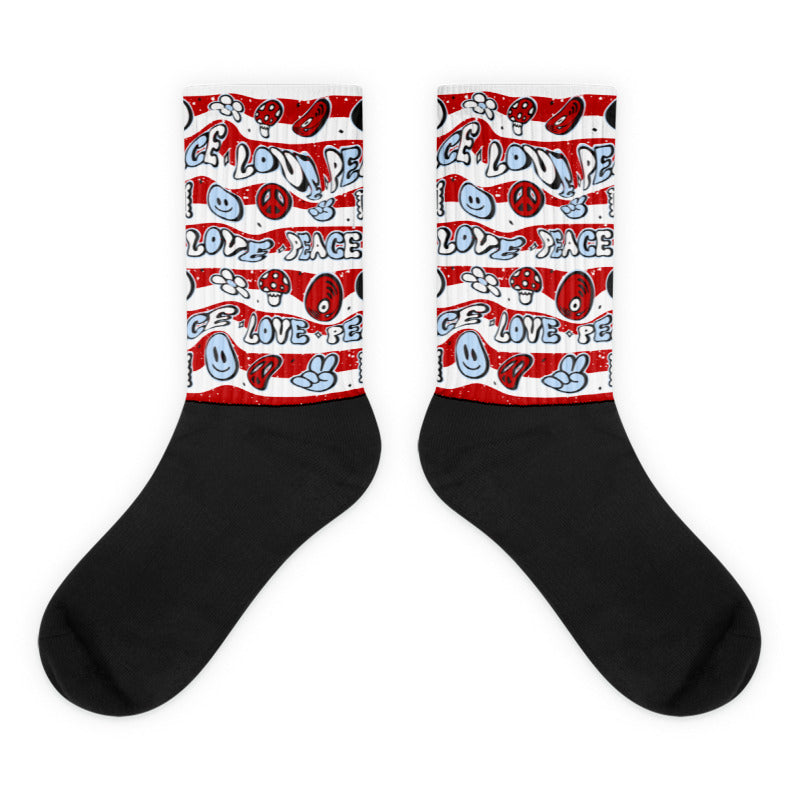 Mushroom Sublimated Socks Match Jordan 6 “Red Oreo”