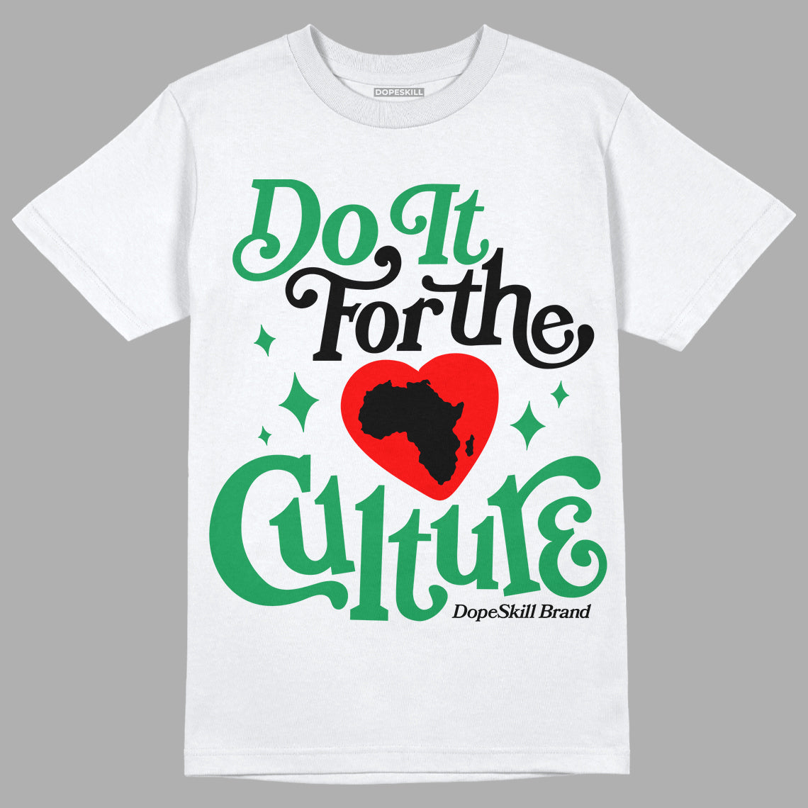 Jordan 1 Low Lucky Green DopeSkill T-Shirt Do It For The Culture Graphic Streetwear - White