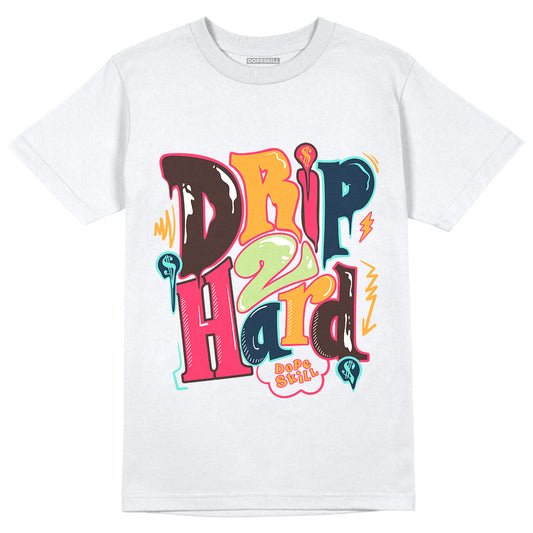 Jordan 1 Low Flyease Bio Hack DopeSkill T-Shirt Drip Too Hard Graphic - White 