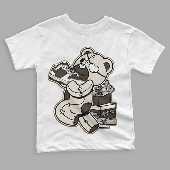 OG Reverse Mocha 1s Low DopeSkill Toddler Kids T-shirt Bear Steals Sneaker Graphic - White