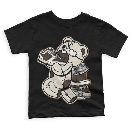 OG Reverse Mocha 1s Low DopeSkill Toddler Kids T-shirt Bear Steals Sneaker Graphic - Black