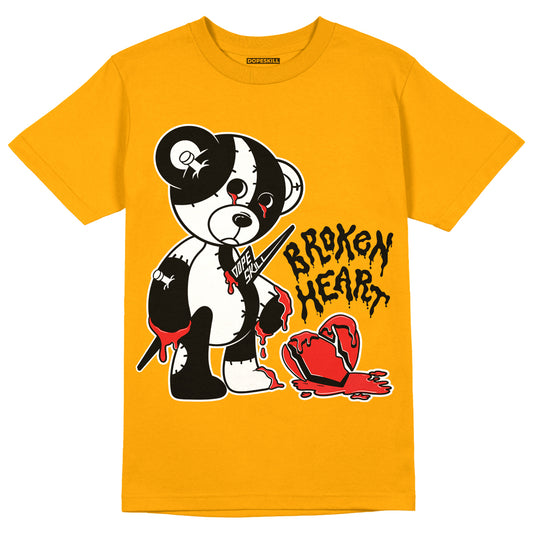 Taxi Yellow Toe 1s DopeSkill Taxi T-shirt Broken Heart Graphic