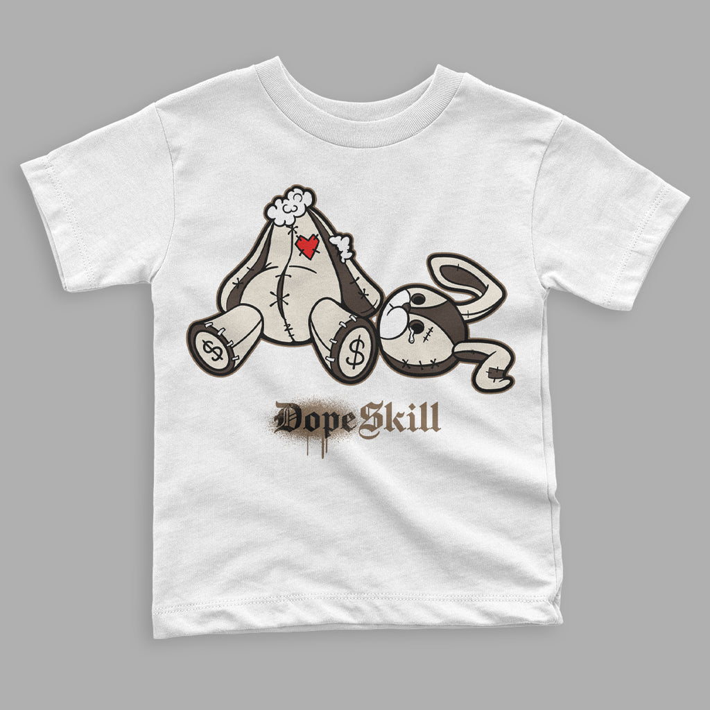 OG Reverse Mocha 1s Low DopeSkill Toddler Kids T-shirt Don’t Break My Heart Graphic - White