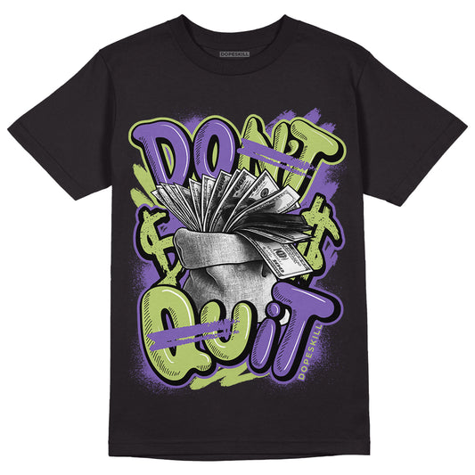 Canyon Purple 4s DopeSkill T-Shirt Don't Quit Graphic - Black