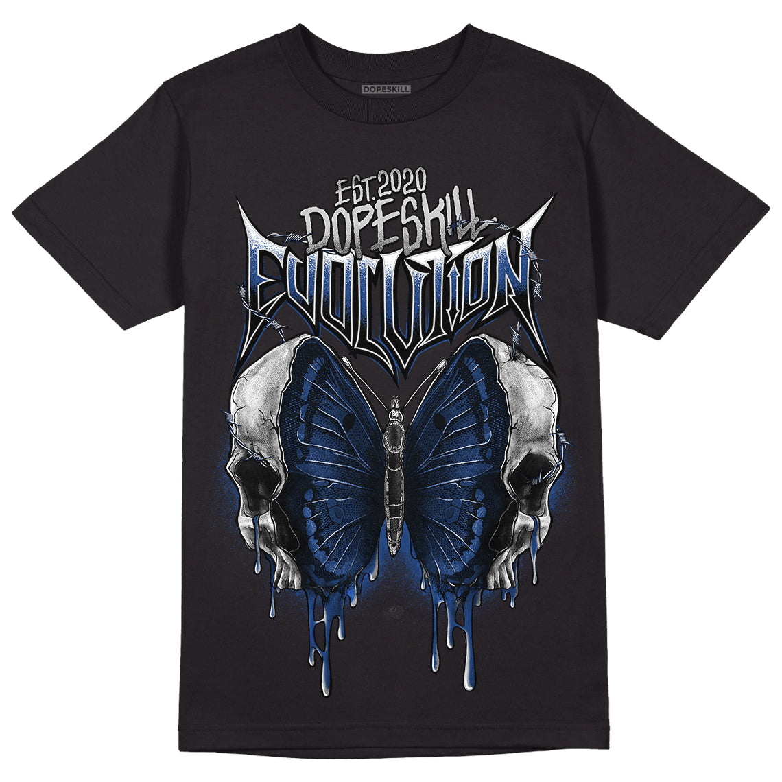 French Blue 13s DopeSkill T-Shirt DopeSkill Evolution Graphic - Black 