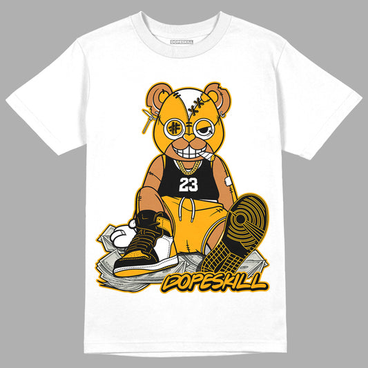 Taxi Yellow Toe 1s DopeSkill T-Shirt Greatest Graphic - White 