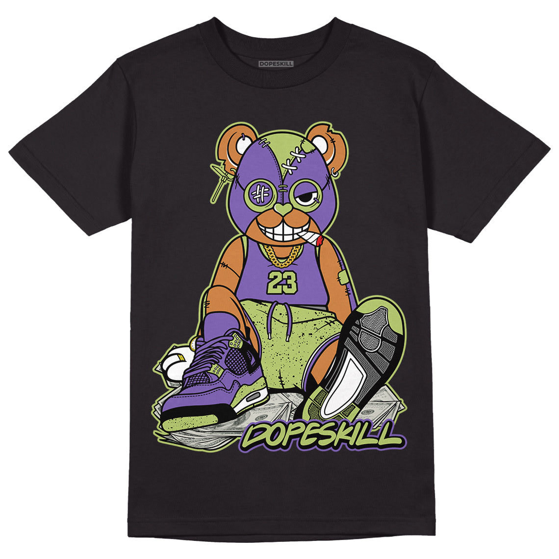 Jordan 4 Canyon Purple DopeSkill T-Shirt Greatest Graphic - Black