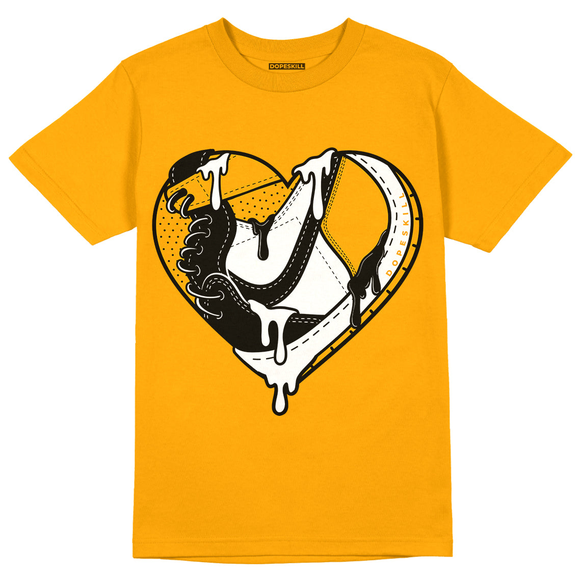 Taxi Yellow Toe 1s DopeSkill Taxi T-shirt Heart Jordan 1 Graphic