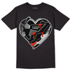 Black Canvas 4s DopeSkill T-Shirt Heart Jordan 4 Graphic - Black 