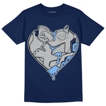 Georgetown 6s DopeSkill College Navy T-shirt Heart Jordan 6 Graphic