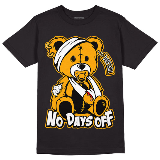 Taxi Yellow Toe 1s DopeSkill T-Shirt Hurt Bear Graphic - Black