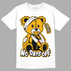 Taxi Yellow Toe 1s DopeSkill T-Shirt Hurt Bear Graphic - White 