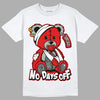 Fire Red 3s DopeSkill T-Shirt Hurt Bear Graphic - White 