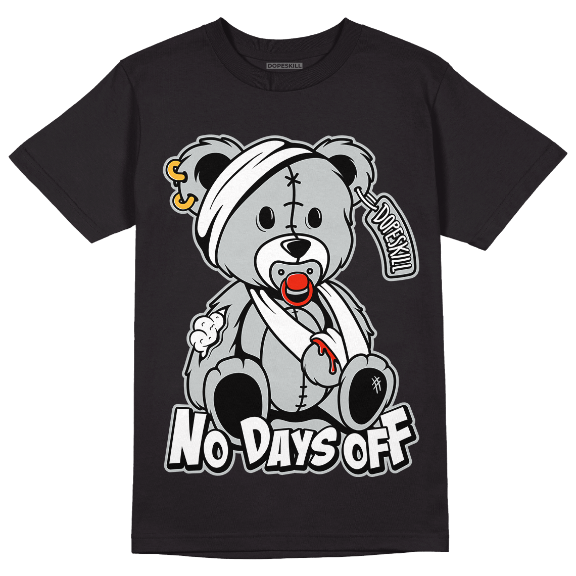 Black Canvas 4s DopeSkill T-Shirt Hurt Bear Graphic - Black 