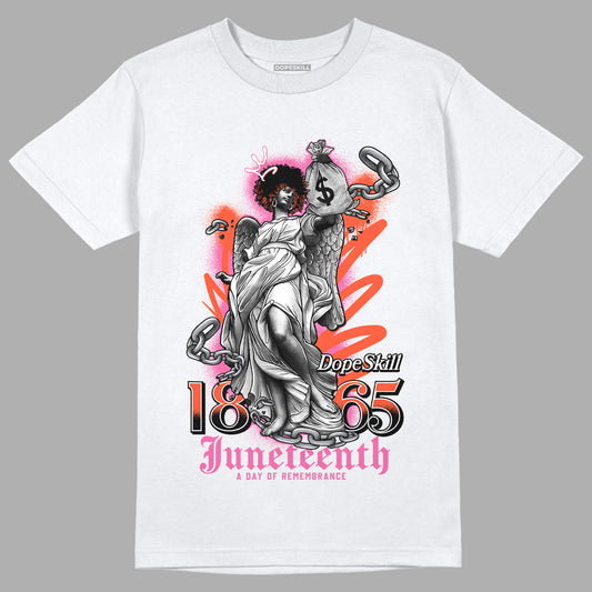 Jordan 5 GS Pinksicle DopeSkill T-Shirt Juneteenth Graphic - White 