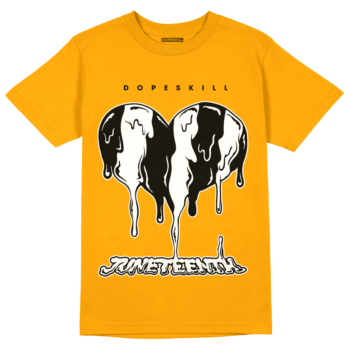 Taxi Yellow Toe 1s DopeSkill Taxi T-shirt Juneteenth Heart Graphic