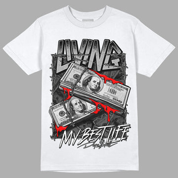 Stealth 12s DopeSkill T-Shirt Living My Best Life Graphic - White 