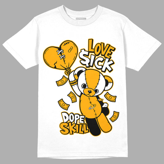 Taxi Yellow Toe 1s DopeSkill T-Shirt Love Sick Graphic - White 