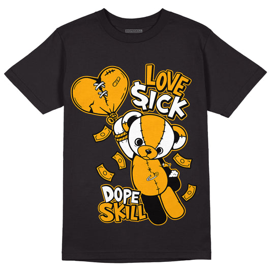 Taxi Yellow Toe 1s DopeSkill T-Shirt Love Sick Graphic - Black