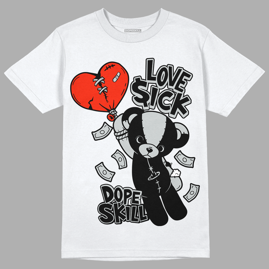 Black Canvas 4s DopeSkill T-Shirt Love Sick Graphic - White 