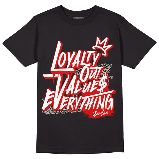 Fire Red 3s DopeSkill T-Shirt LOVE Graphic - Black