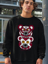 AJ 3 Cardinal Red DopeSkill Sweatshirt Leather Bear Graphic