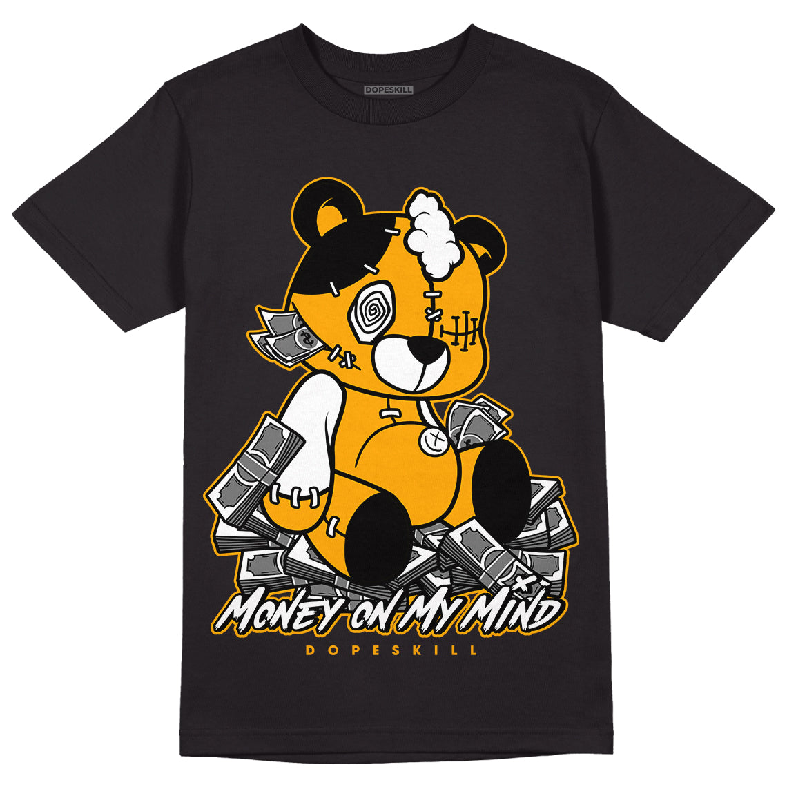 Taxi Yellow Toe 1s DopeSkill T-Shirt MOMM Bear Graphic - Black 