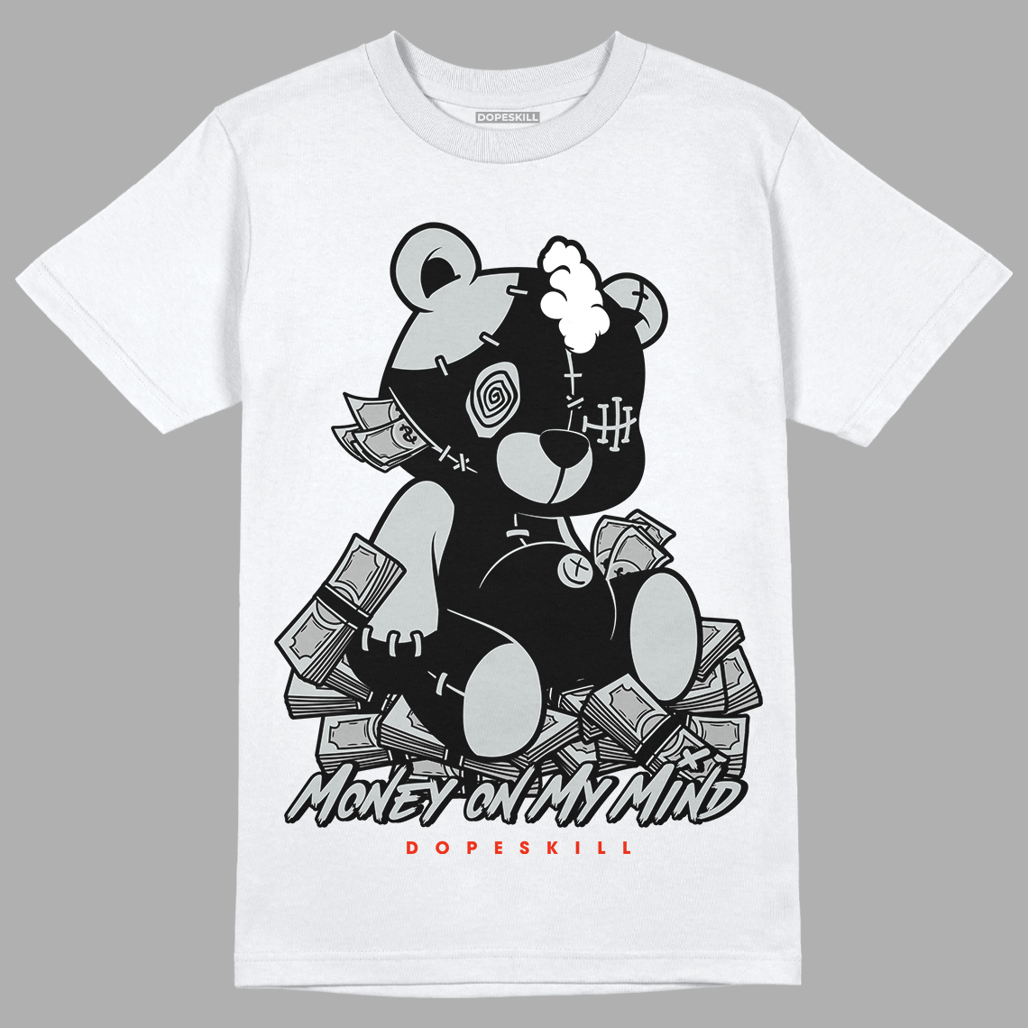 Black Canvas 4s DopeSkill T-Shirt MOMM Bear Graphic - White 