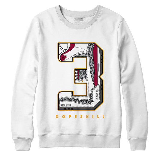 AJ 3 Cardinal Red DopeSkill Sweatshirt Number No.3 Graphic